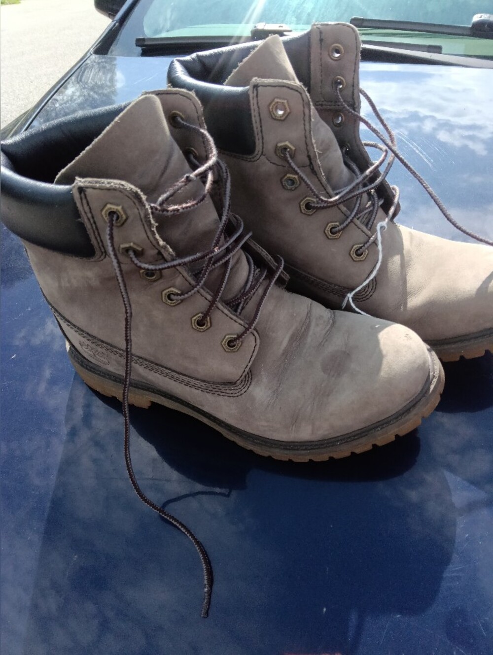 Timberland Women's  6-inch Waterproof Boot Leather Gray Size 8.5